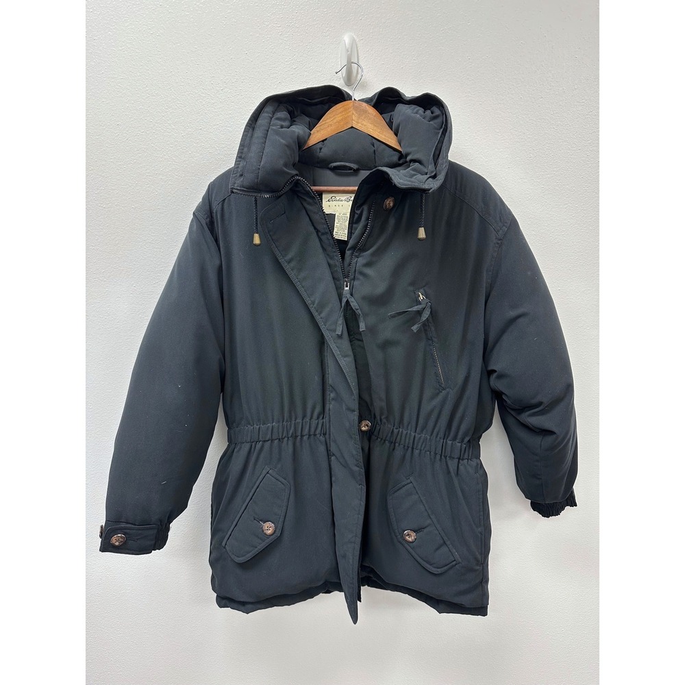 90s Eddie Bauer Goose Down Cinched Waist Hooded Parka PM Gorpcore Cabincore